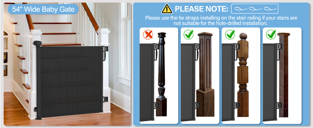Foldable stair gate black